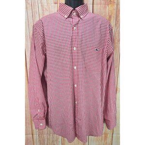 Vineyard Vines Mens Red Gingham Button-Down Classic Fit Tucker Shirt Large